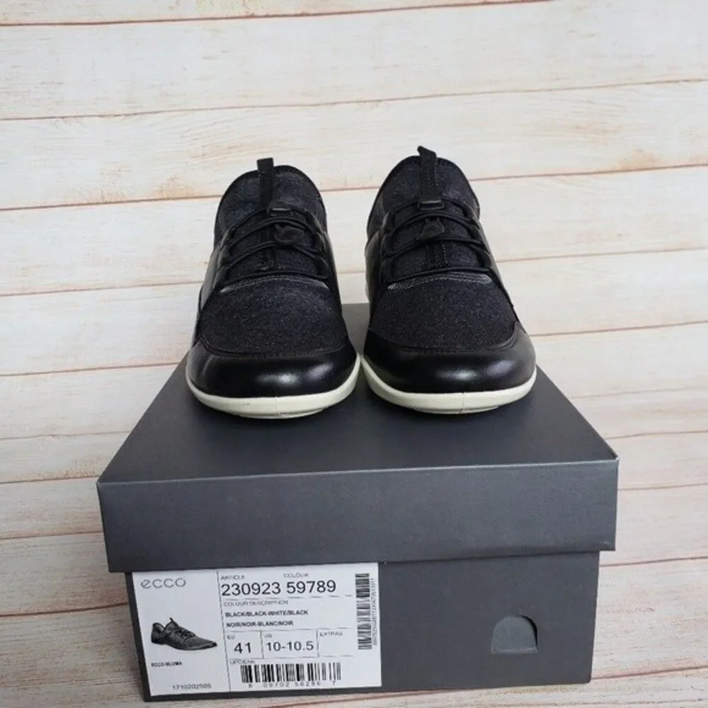 ECCO Women's Bluma Casual Walking Comfortable Sneakers Shoes in Black/White